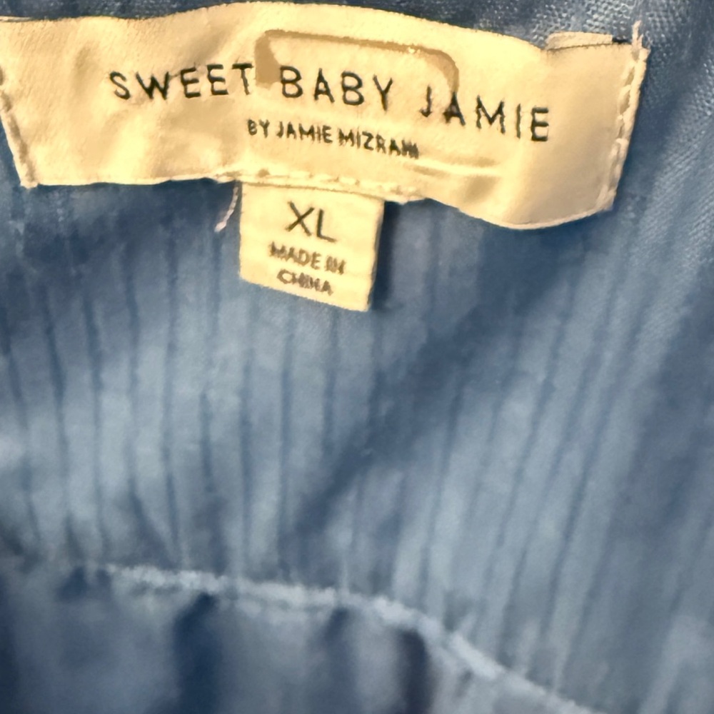 Sweet Baby Jamie Blue Square Neck Lantern Sleeve Blouse 102008A01 XL - Picture 5 of 6